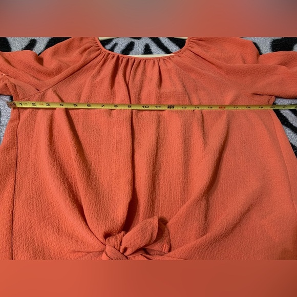 Ruby Rd Flowy  Orange Tie Front  PM Top - Picture 6 of 6
